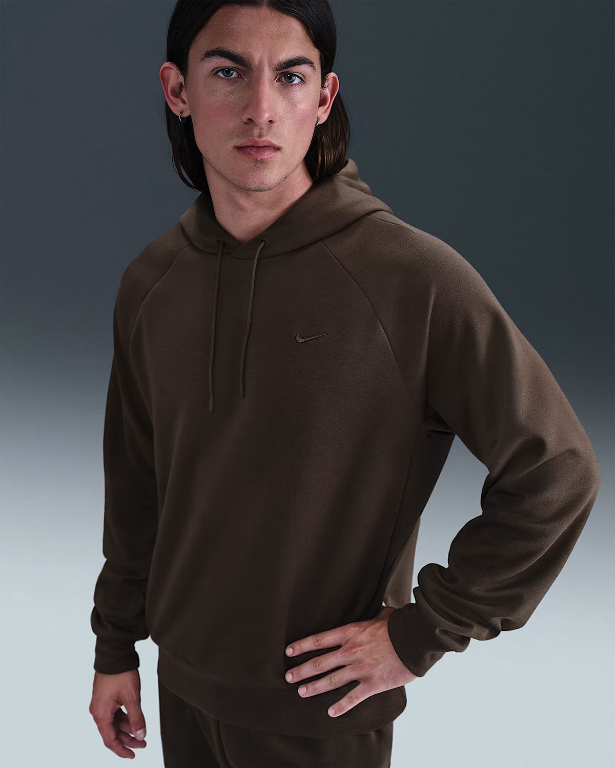 Nike Primary Fleece Mens Pullover Hoodie Baroque Brown
