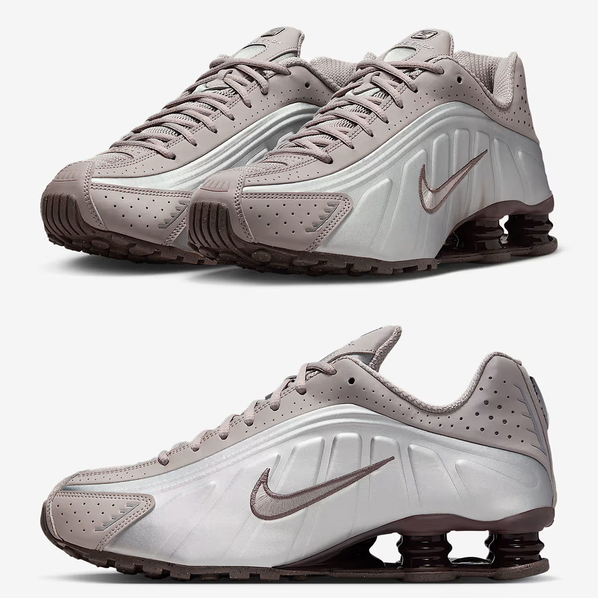 Nike Shox R4 Cave Stone College Grey Mens Shoes HQ1988-200
