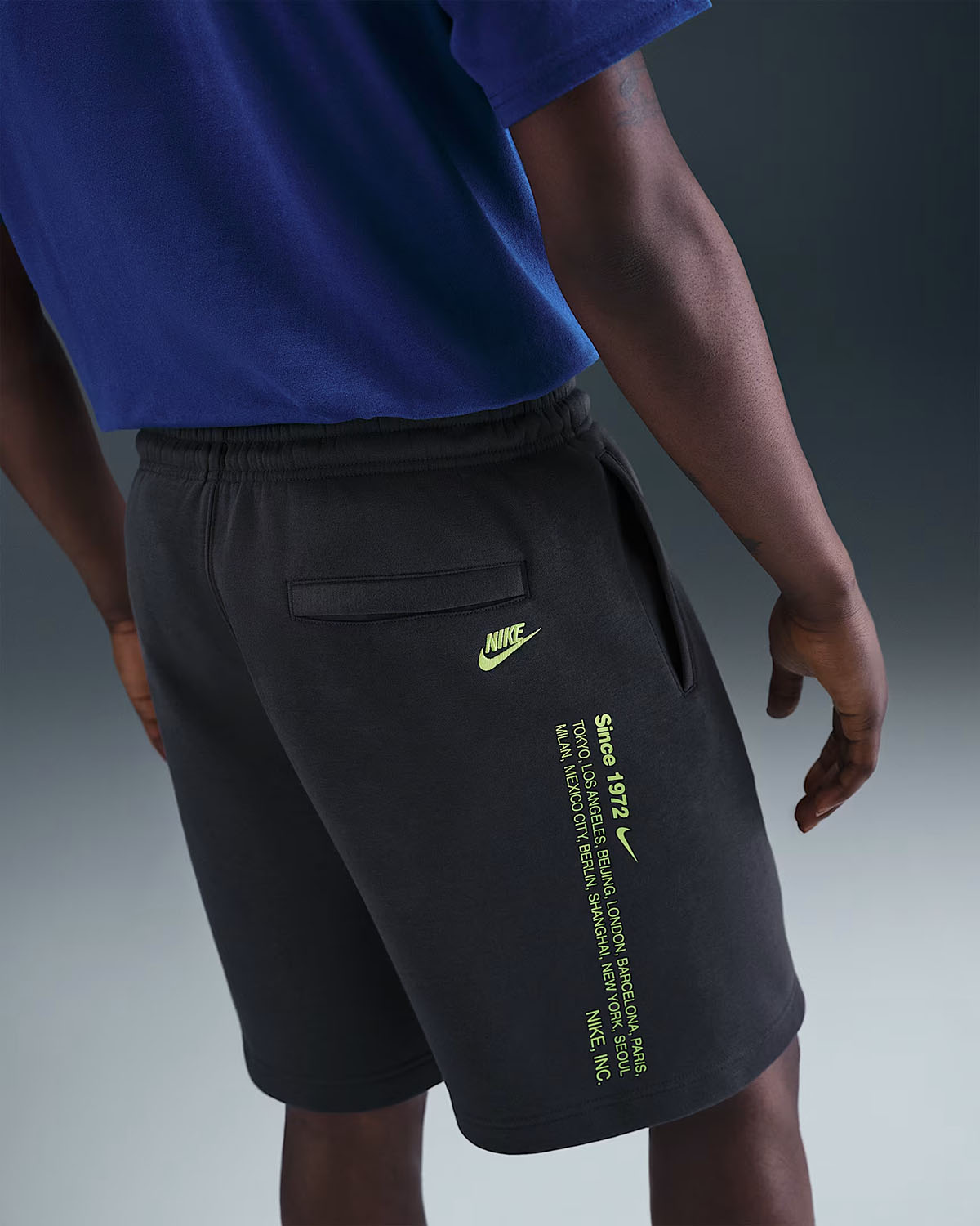 Nike Sportswear Club Mens Fleece Shorts Anthracite Volt