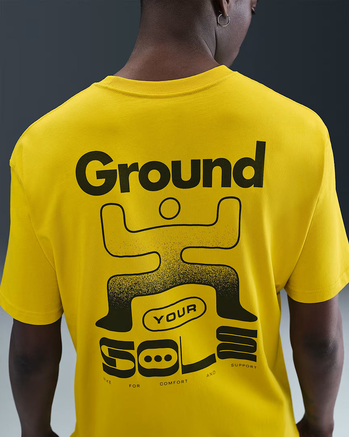 Nike Sportswear Mens Max90 Ground Your Sole T Shirt Bright Citron Yellow 2