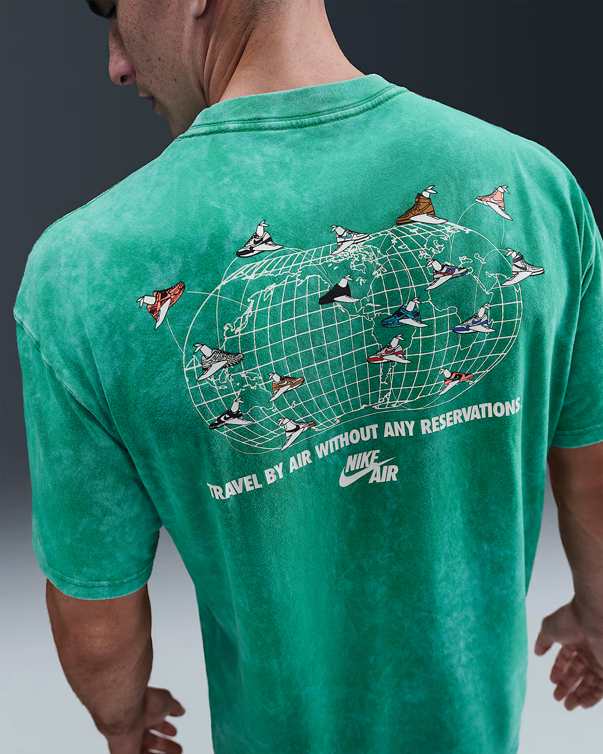 Nike Sportswear Vintage Wash Mens T Shirt Stadium Green 2