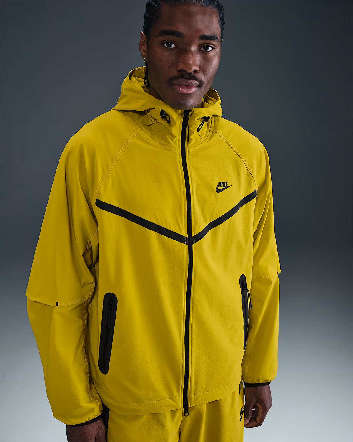 Nike Tech Mens Woven Jacket Bright Citron Yellow Black