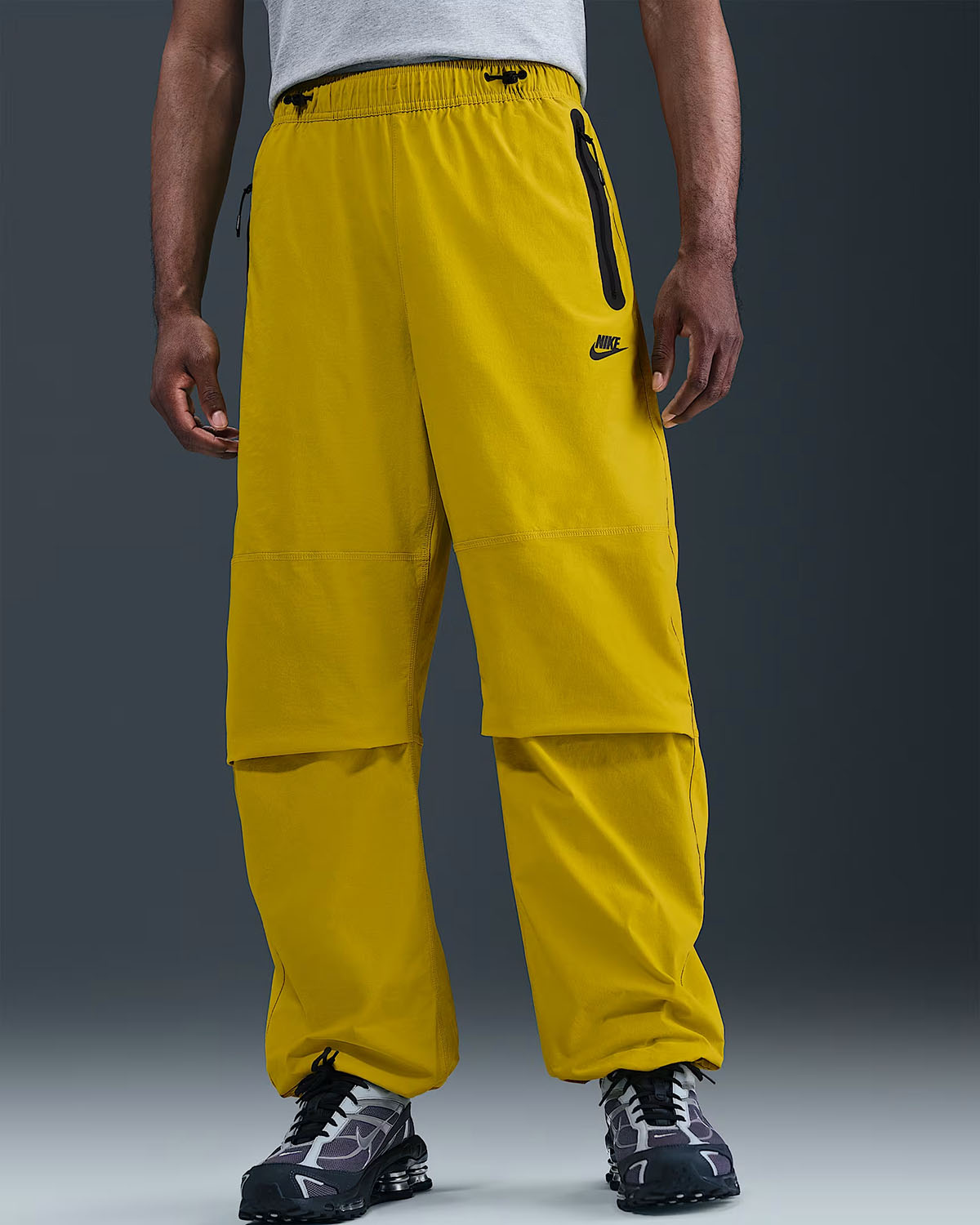 Nike Tech Mens Woven Pants Bright Citron Yellow Black 1