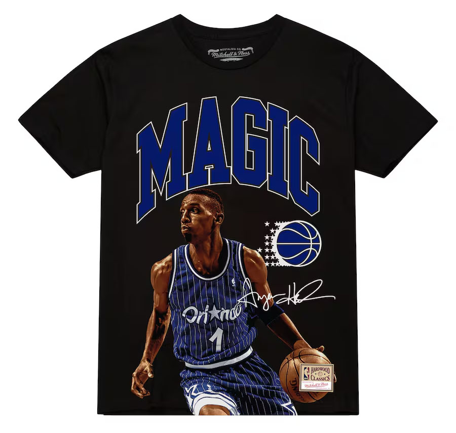 Penny Hardaway Orlando Magic Mitchell and Ness Hardwood Classics Player Arch T Shirt Black