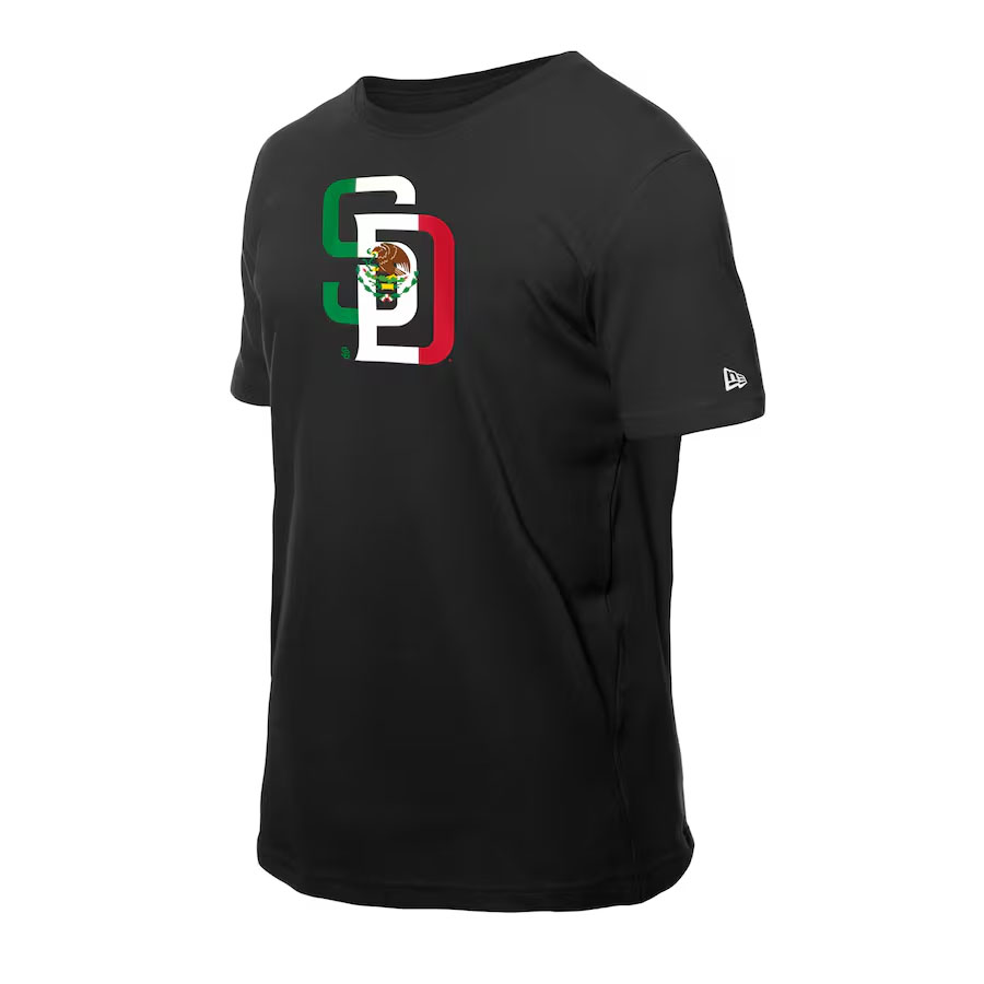 San Diego Padres New Era Mexican Flag T Shirt