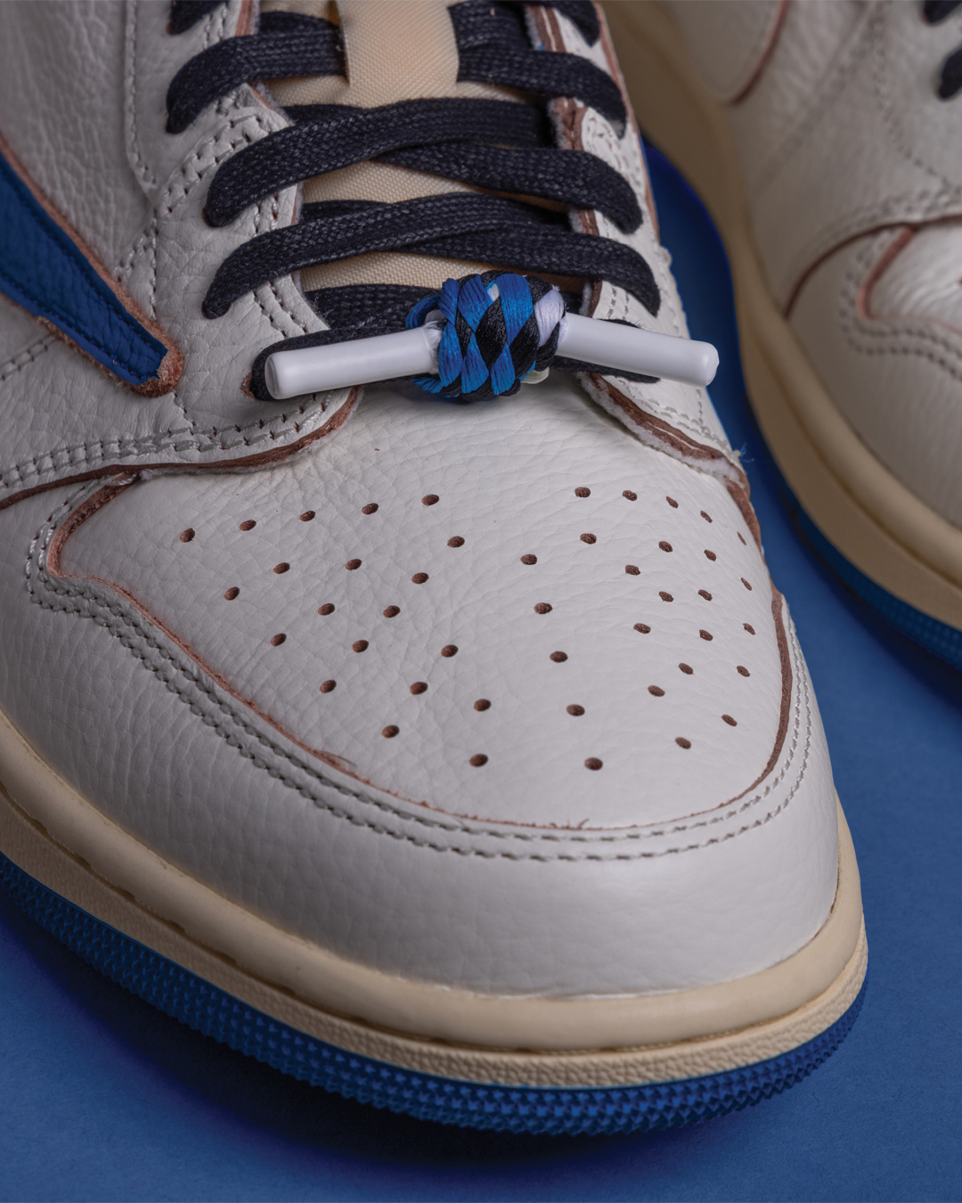 Travis Scott x Fragment Design x Air Jordan 1 Low OG White Royal Mens Shoes 3