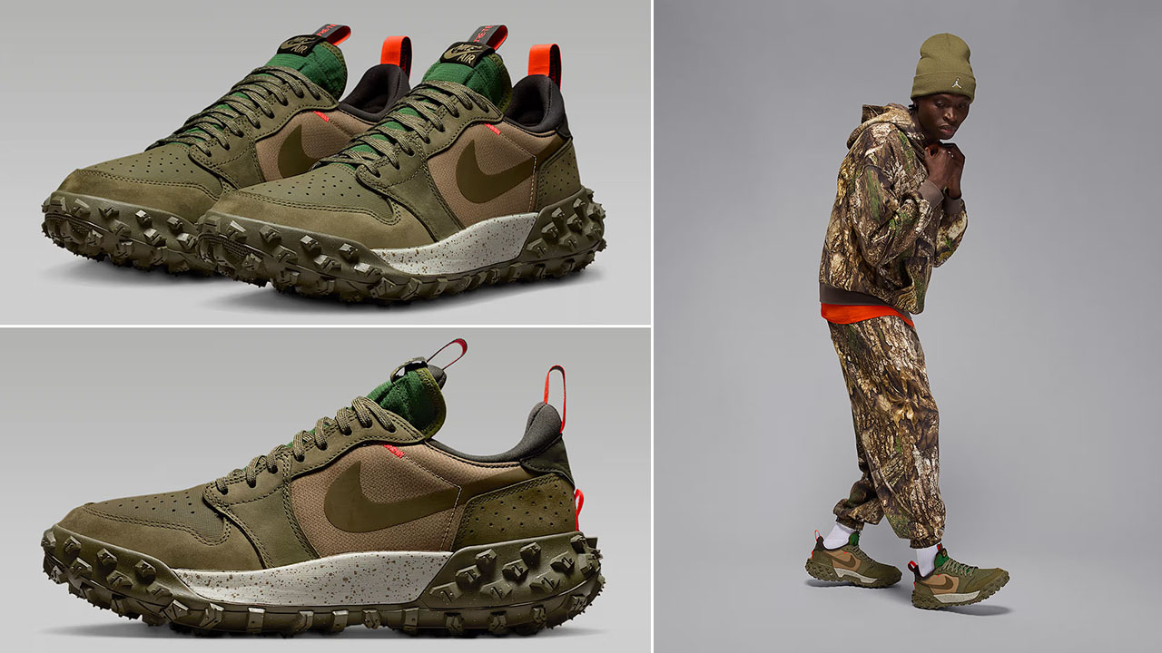 Air Jordan 1 Element Low AT Medium Olive Mens Shoes Clothing Outfits