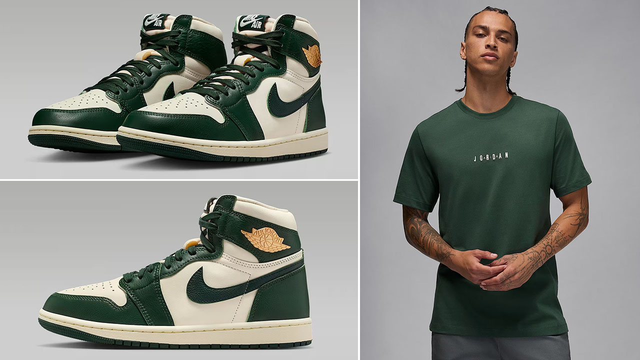 Air Jordan 1 High OG Fir Shoes x Jordan Air Mens T Shirt Outfit
