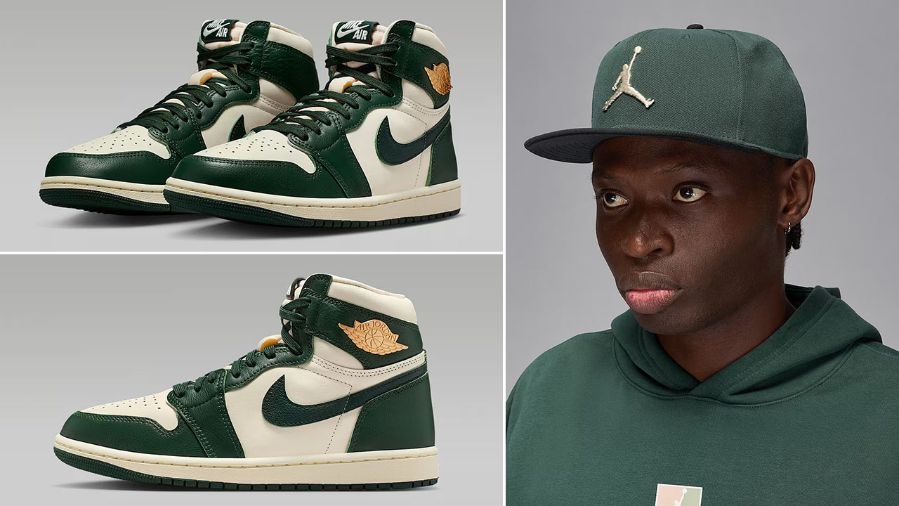 Air Jordan 1 High OG Fir Shoes x Jordan Jumpman Pro Snapback Hat