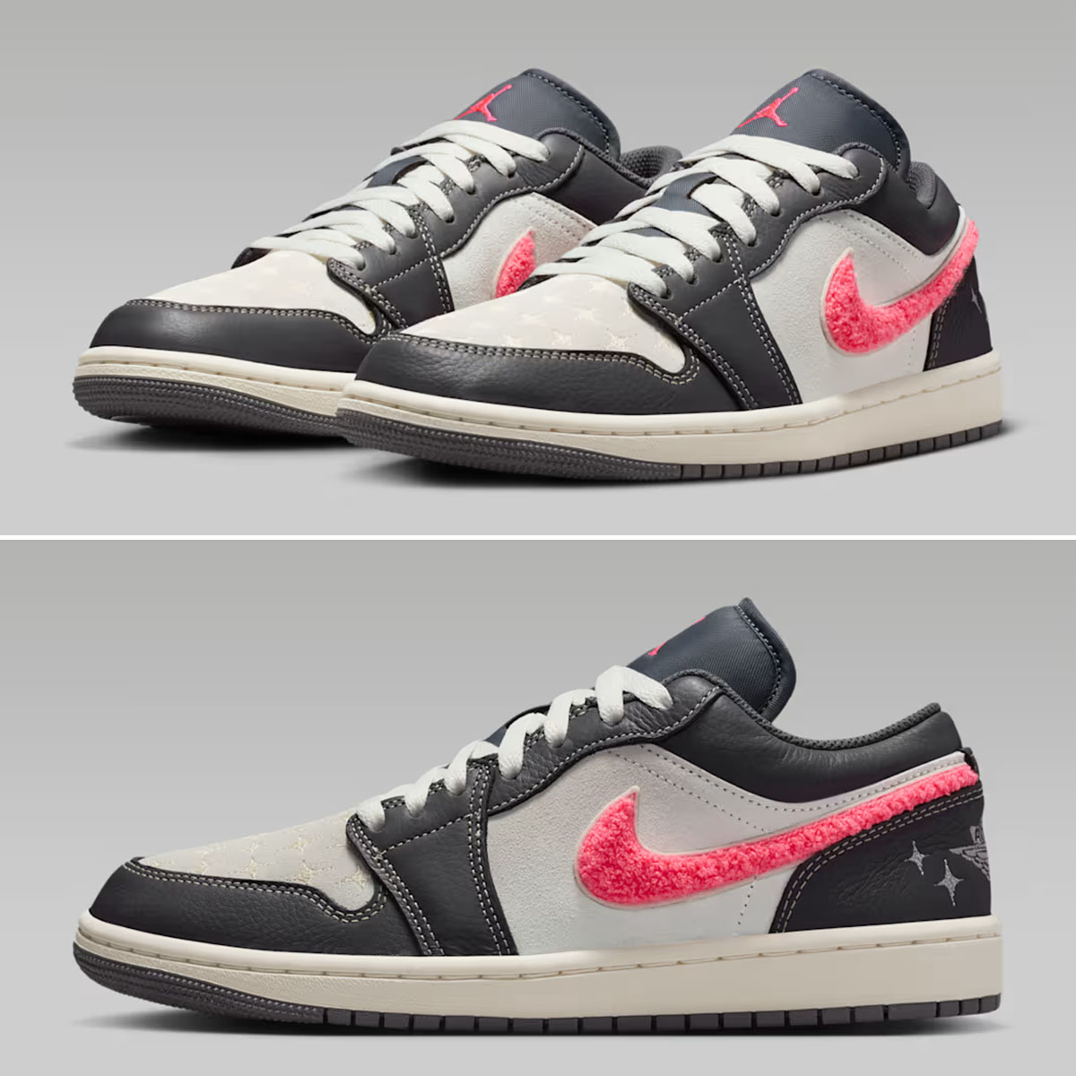 Air Jordan 1 Low Light Graphite Hot Punch Muslin Womens Shoes IM6565-014
