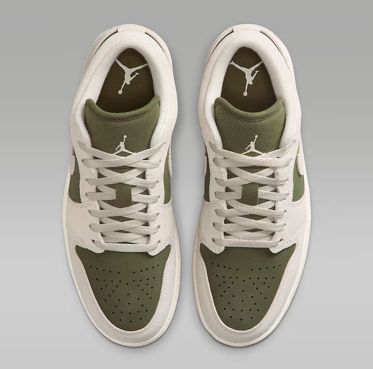 Air Jordan 1 Low Medium Olive Light Orewood Brown Mens Shoes 4
