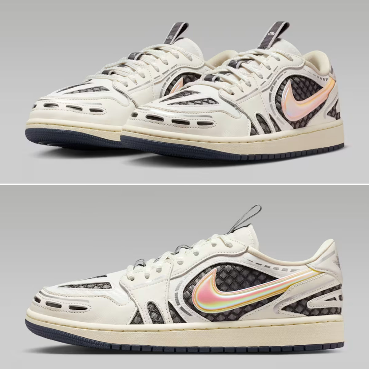 Air Jordan 1 Low Method of Make Sail Coconut Milk Anthracite Metallic Silver Womens Shoes HQ2186-100