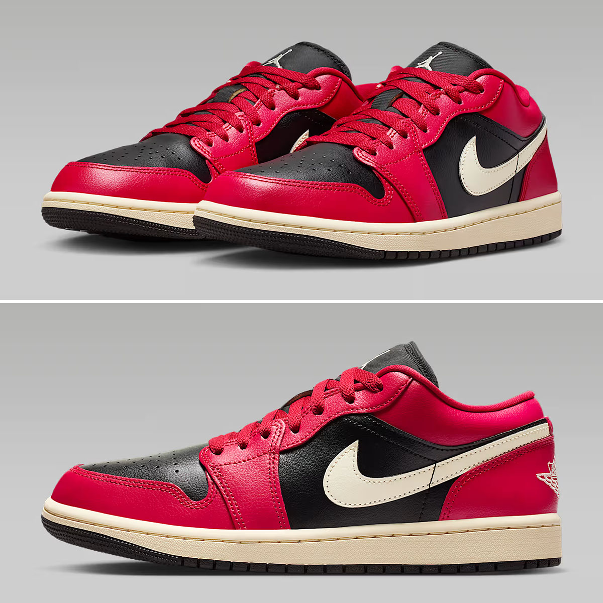 Air Jordan 1 Low Mystic Hibiscus Black Coconut Milk Womens Shoes DC0774-605