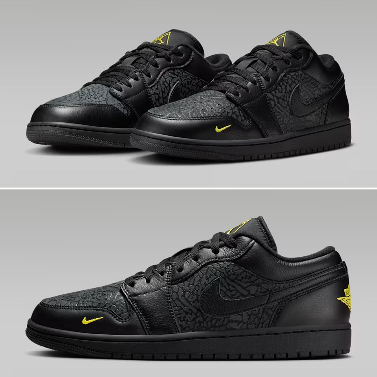 Air Jordan 1 Low SE Black Anthracite Tour Yellow Mens Shoes IM6568-010