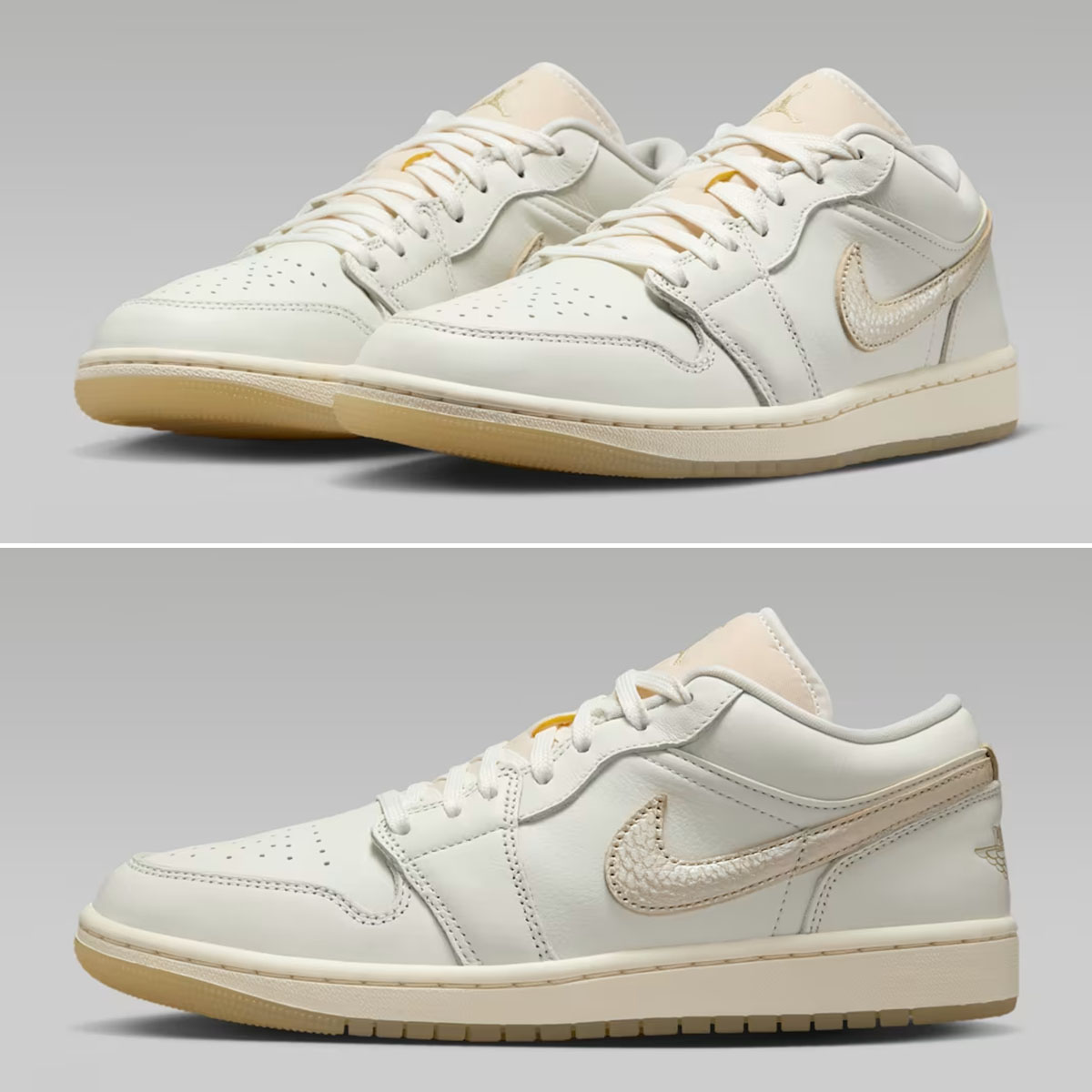 Air Jordan 1 Low SE Sail Pale Ivory Team Gold Womens Shoes HV5157-100