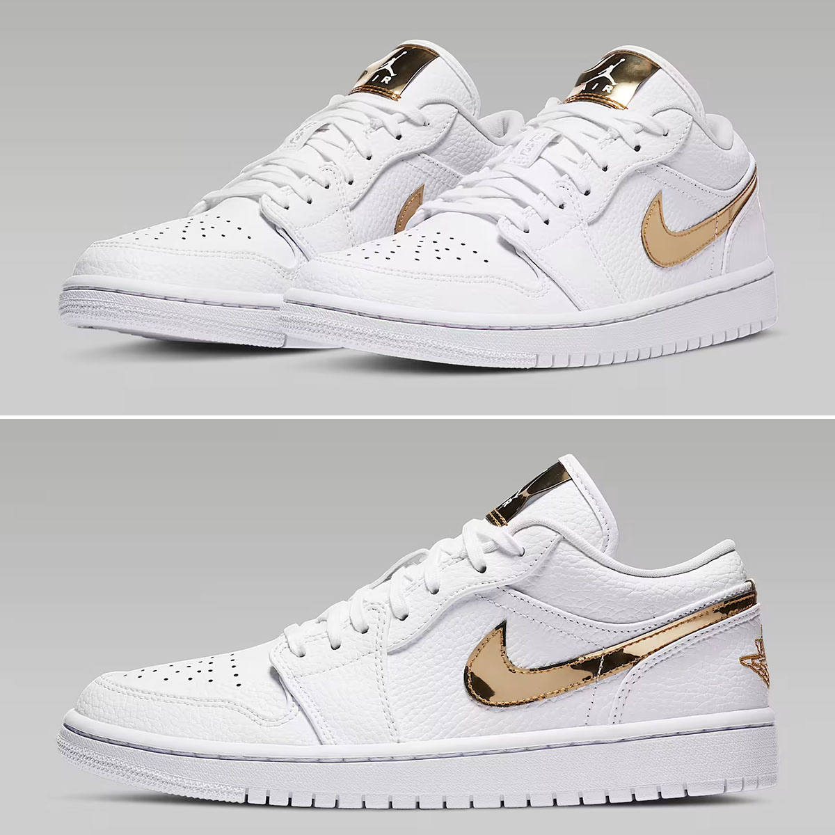 Air Jordan 1 Low SE White Metallic Gold Womens Shoes CZ4776-100
