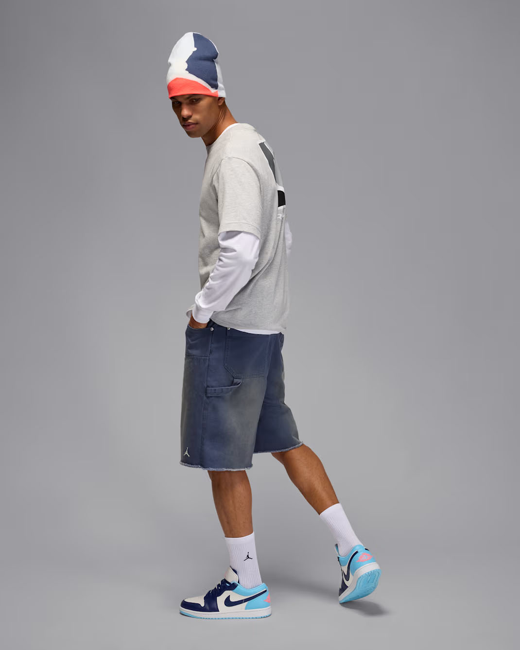 Air Jordan 1 Low Sail Blue Chill Blue Void Mens Shoes and Outfit