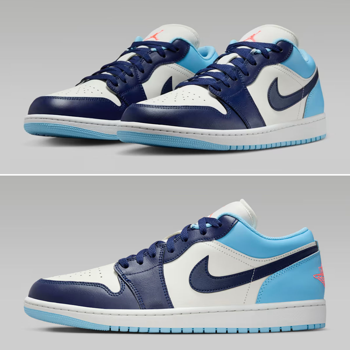Air Jordan 1 Low Sail Blue Chill Hot Lava Blue Void Mens Shoes 553558-149