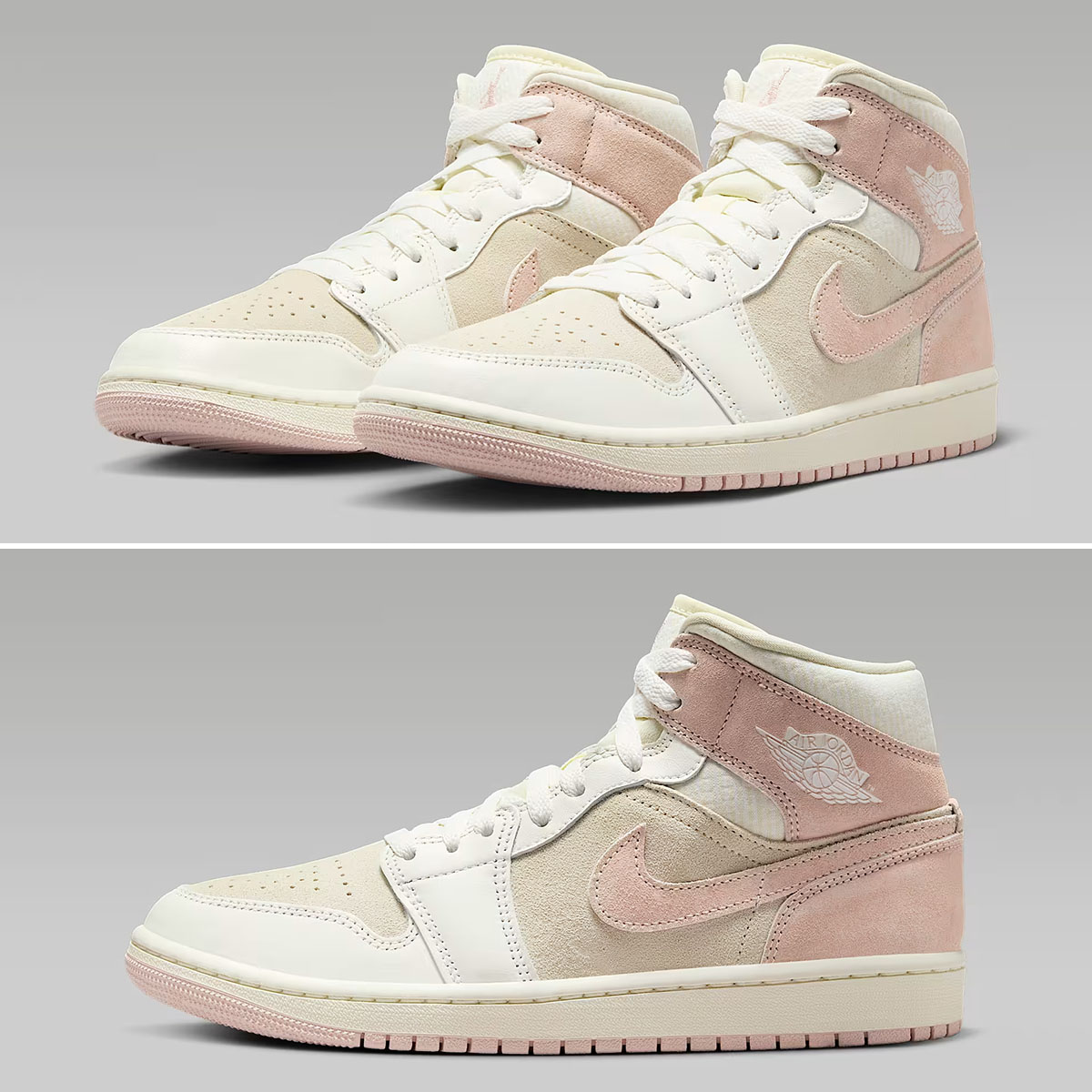 Air Jordan 1 Mid SE Coconut Milk Sail Legend Pink Womens Shoes FQ1926-161