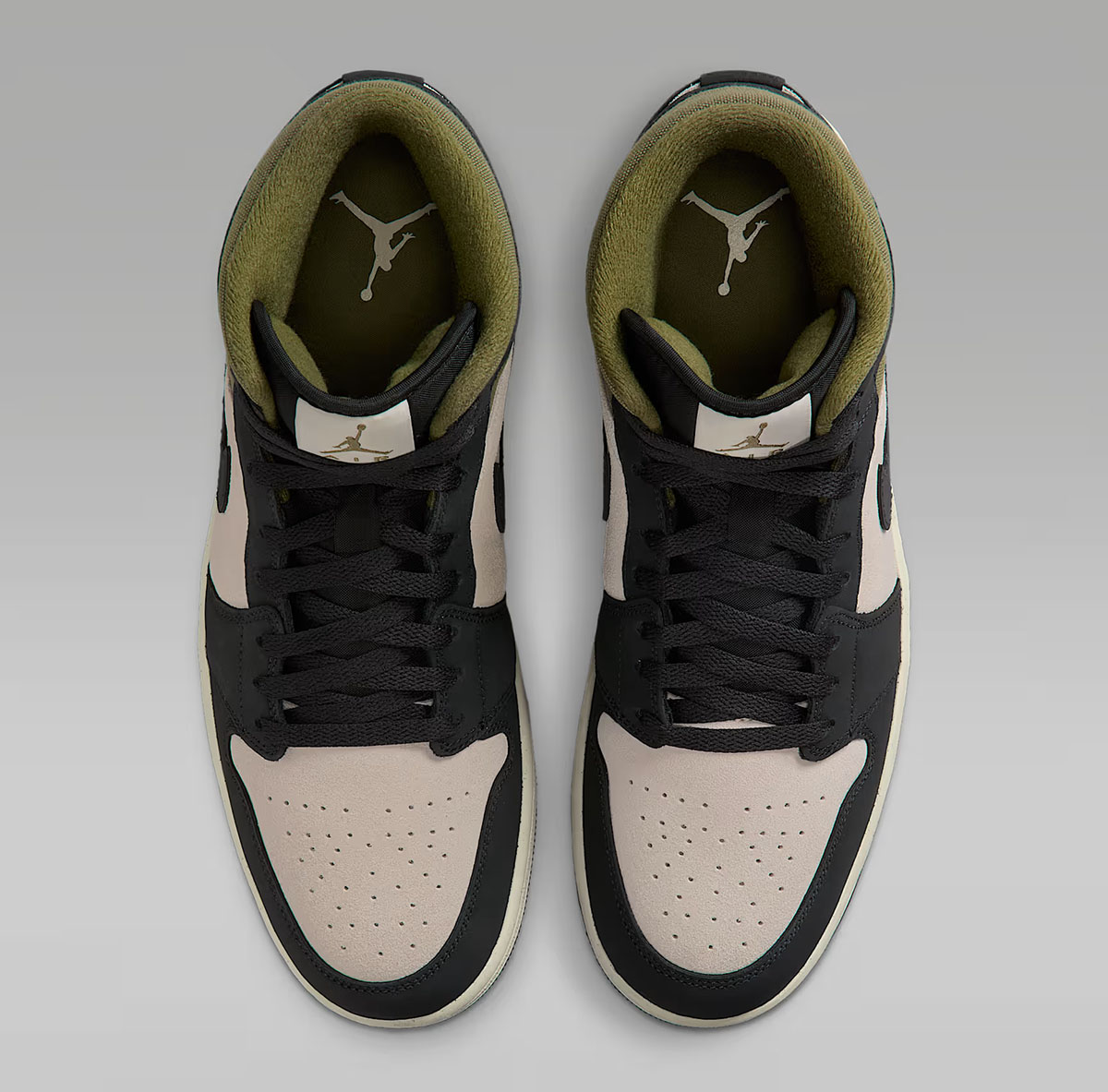 Air Jordan 1 Mid SE Light Orewood Brown Medium Olive Sail Off Noir Mens Shoes 4