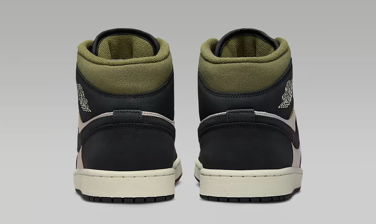 Air Jordan 1 Mid SE Light Orewood Brown Medium Olive Sail Off Noir Mens Shoes 5