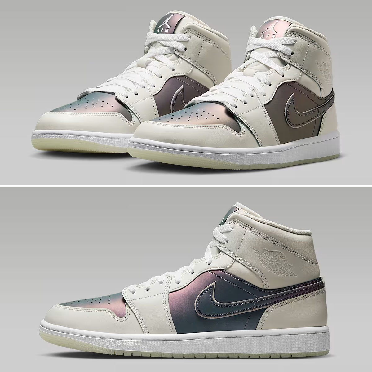 Air Jordan 1 Mid SE Phantom Iridescent Mens Shoes IH4107-030