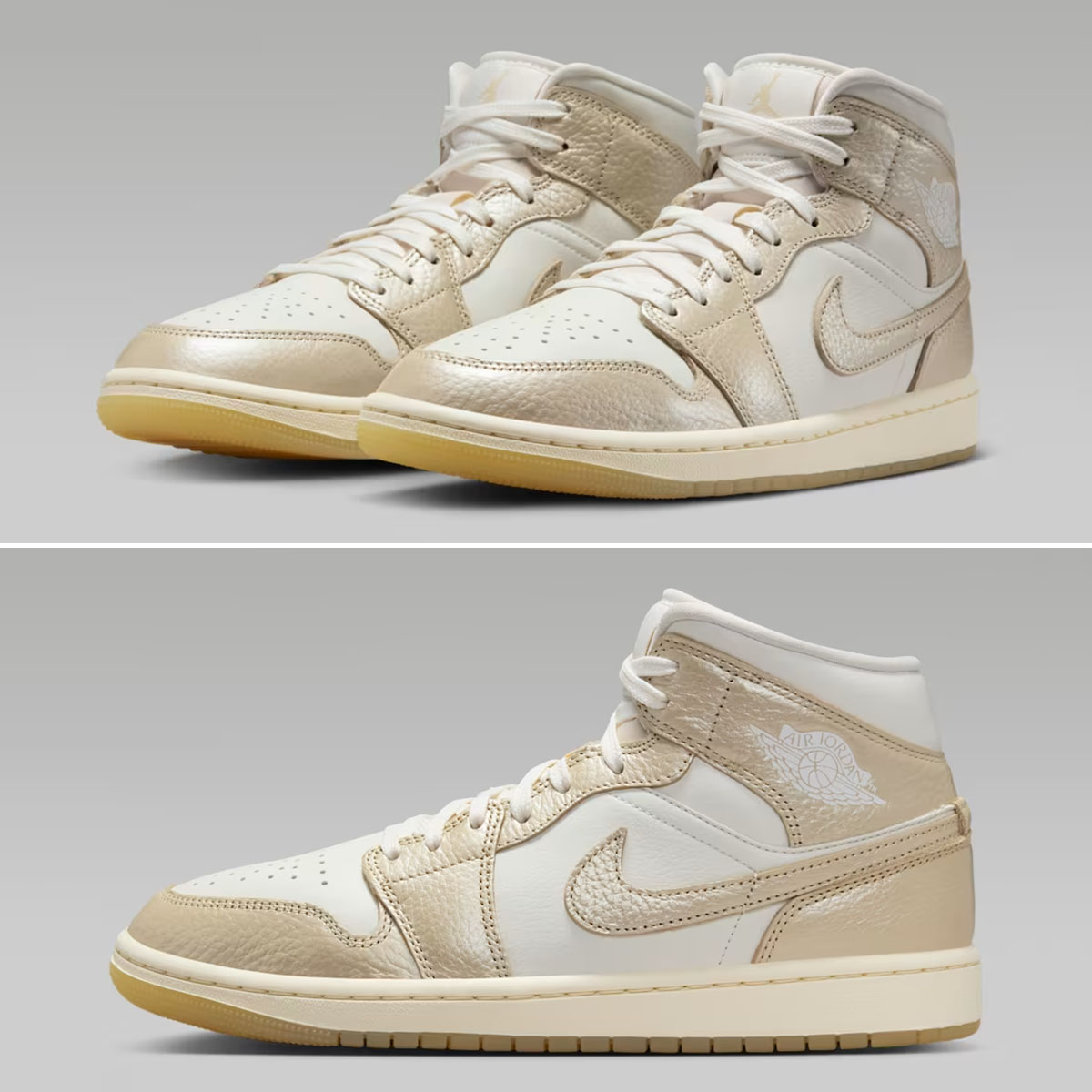 Air Jordan 1 Mid SE Sail Pale Ivory Team Gold Womens Shoes HV5159-100