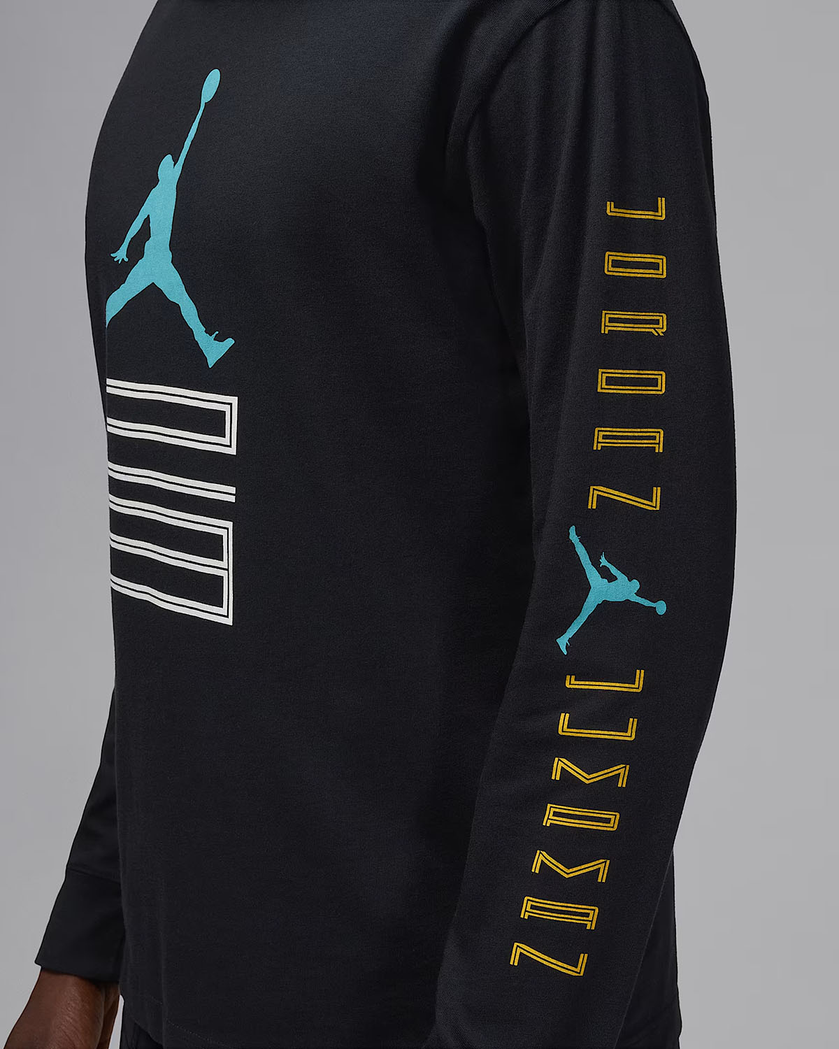 Air Jordan 11 Gamma 2025 Mens Long Sleeve T Shirt Black Gamma Blue 2