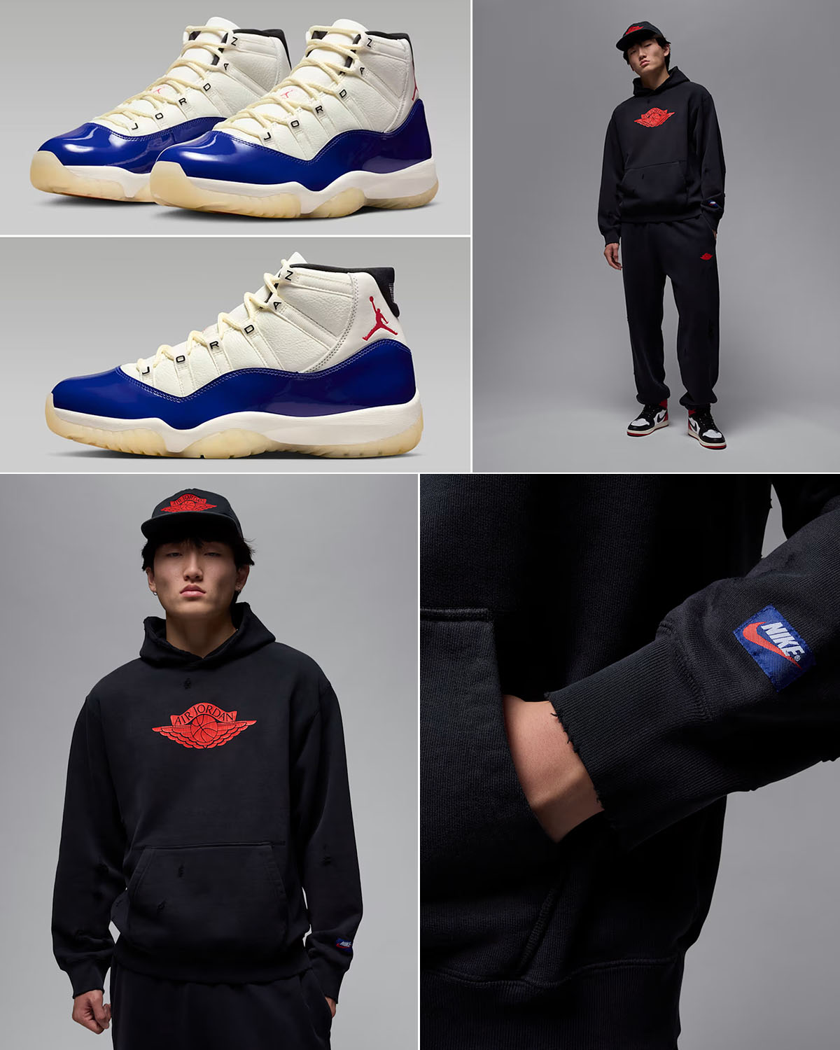 Air Jordan 11 Rare Air Shoes x Jordan Rare Air Black Red Hoodie and Pants Outfit