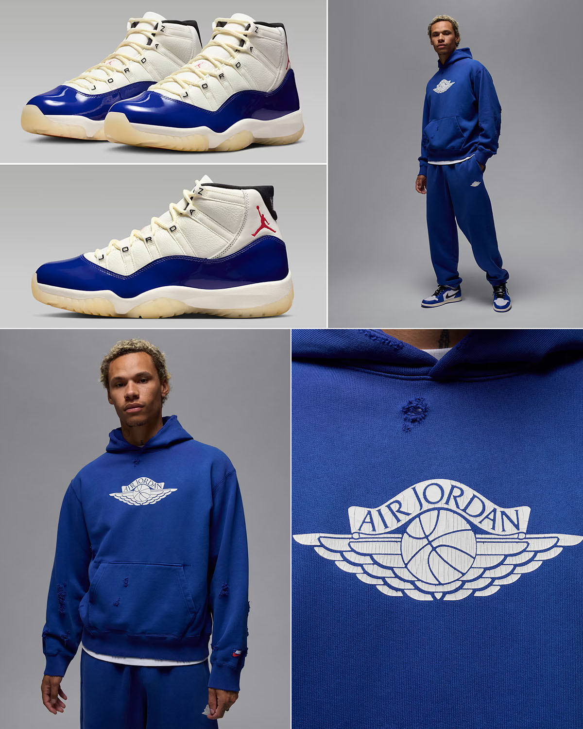 Air Jordan 11 Rare Air Shoes x Jordan Rare Air Mens Royal Blue Hoodie and Pants Outfit