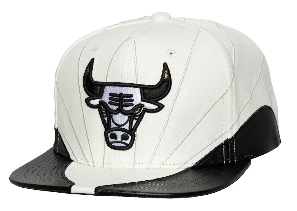 Air Jordan 12 Taxi 2025 Chicago Bulls Hat Mitchell and Ness Snapback Cap 1