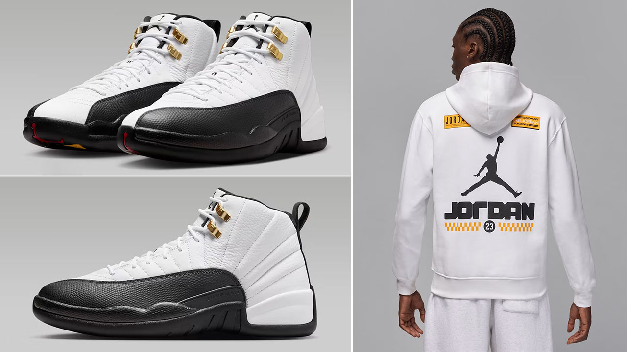 Air Jordan 12 Taxi 2025 Sneakers and Hoodie Outfit