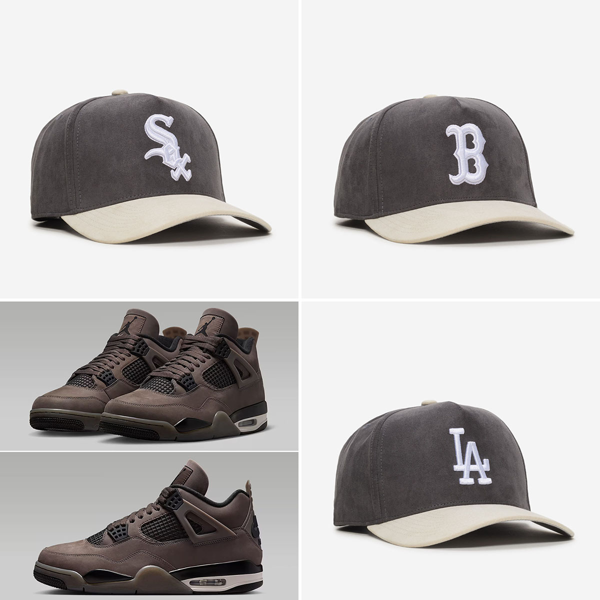 Air Jordan 4 Cave Stone MLB Snapback Hats Mitchell and Ness Caps to Match Sneakers