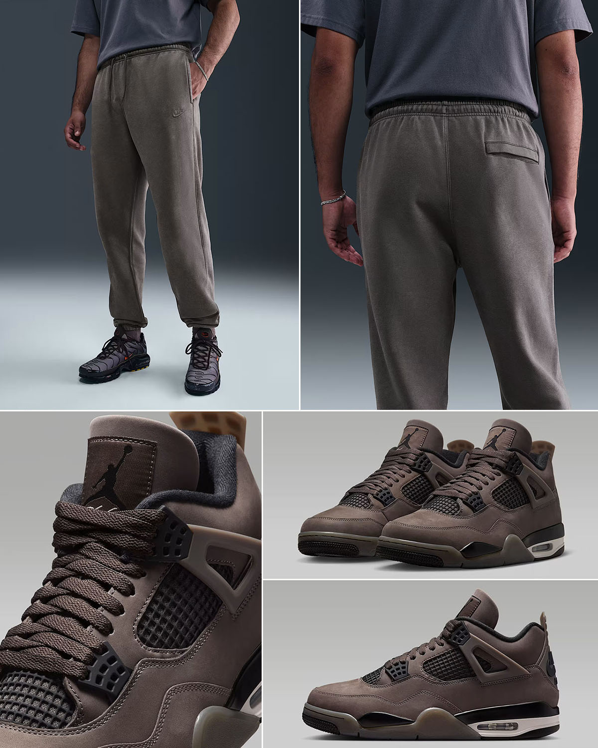 Air-Jordan-4-Cave-Stone-x-Nike-Sportswear-Club-Fleece-Washed-Cuffed-Pants-Outfit