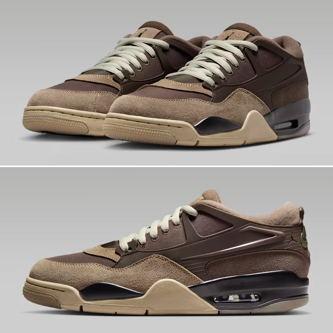 Air Jordan 4 RM Ironstone Baroque Brown Light Bone Medium Olive Mens Shoes FQ7939-022