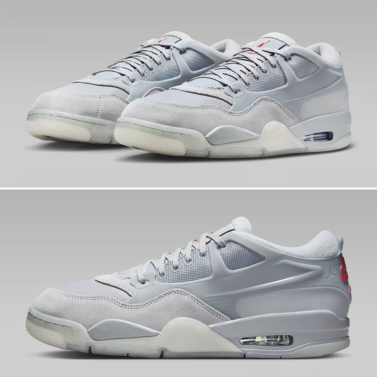Air Jordan 4 RM Wolf Grey Neutral Grey Varsity Red Mens Shoes FQ7939-005