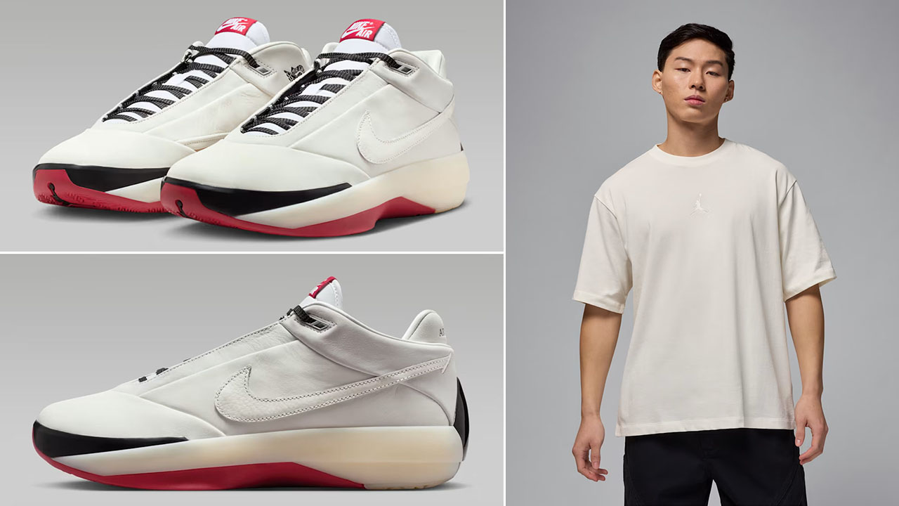 Air Jordan 40 Chicago Shoes x Jordan Flight Essentials Mens Sail Oversized T Shirt Outfit