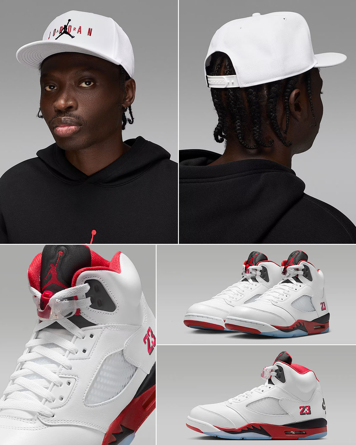 Air-Jordan-5-Fire-Red-Black-Tongue-2025-x-Jordan-Pro-Snapback-Cap