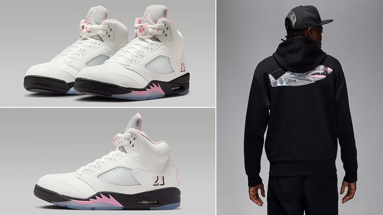 Air Jordan 5 Medium Soft Pink 35th Anniversary Mens Shoes and Hoodie Outfit