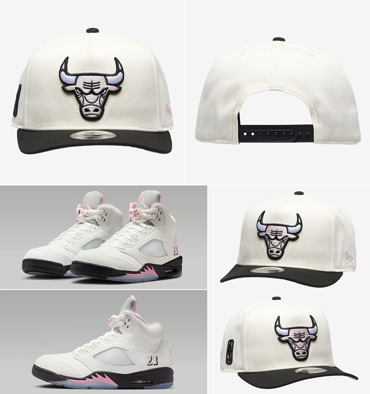 Air Jordan 5 Medium Soft Pink 35th Anniversary New Era Bulls Snapback Hat