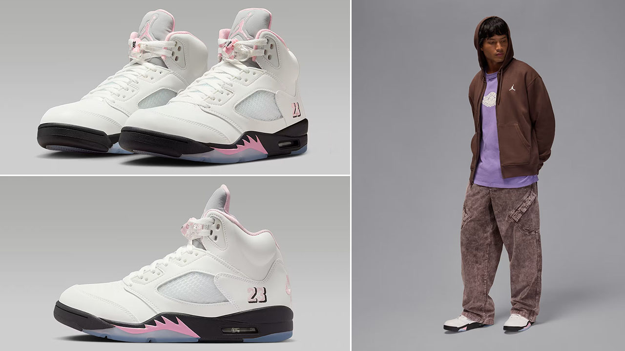 Air Jordan 5 Medium Soft Pink 35th Anniversary x Jordan Flight Chicago Corduroy Pants Outfit