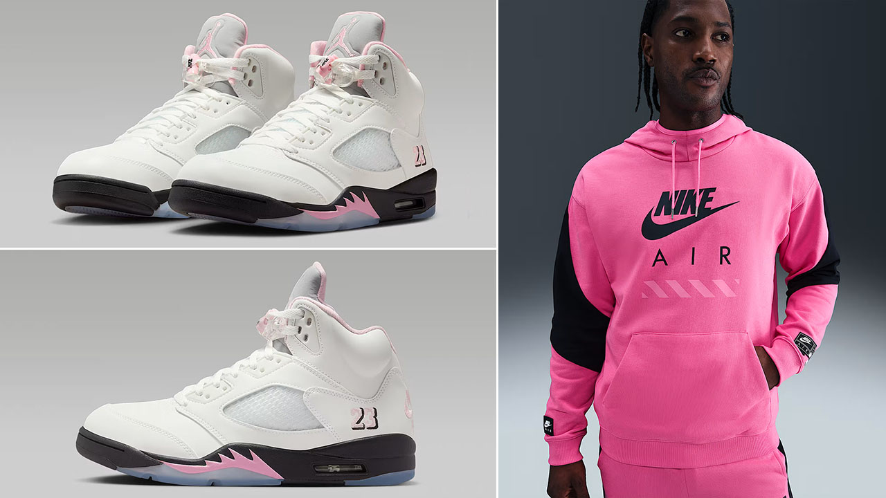 Air Jordan 5 Medium Soft Pink 35th Anniversary x Nike Air Mens Fleece Pullover Hoodie Outfit