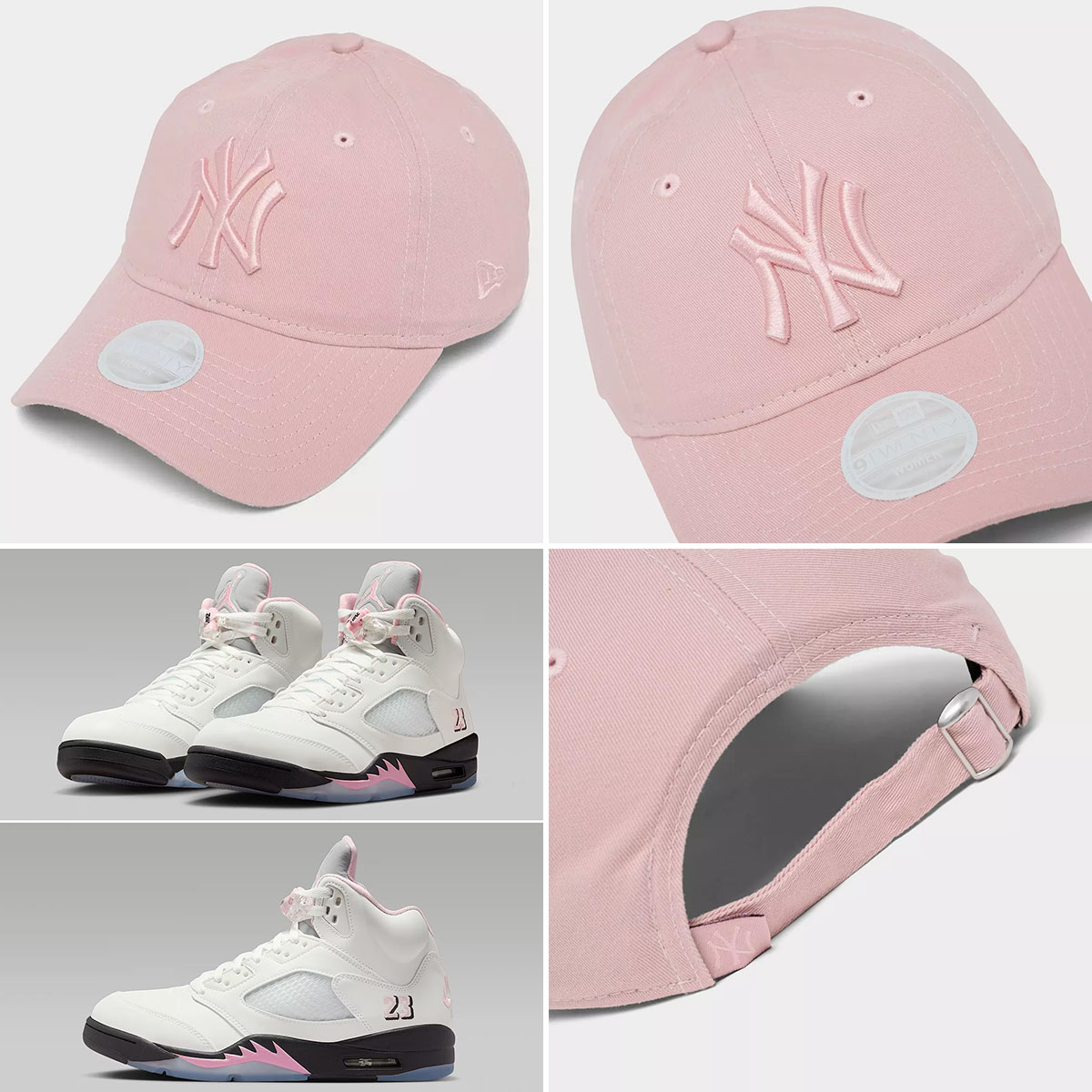 Air Jordan 5 Medium Soft Pink New Era Yankees Cap Strapback Hat