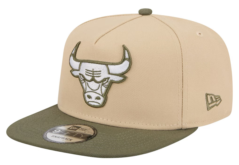 Chicago Bulls New Era Color Pack Two Tone 9FIFTY A Frame Snapback Hat Tan Olive