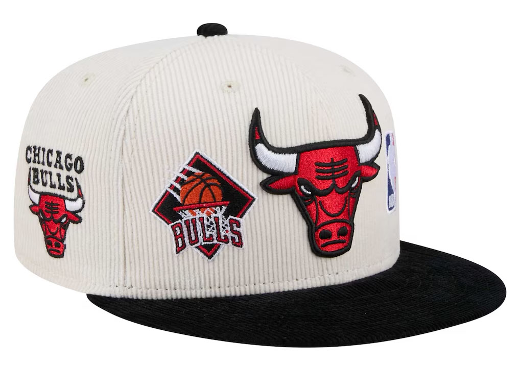 Chicago Bulls New Era Two Tone 9FIFTY Snapback Hat Cream Black Red 2