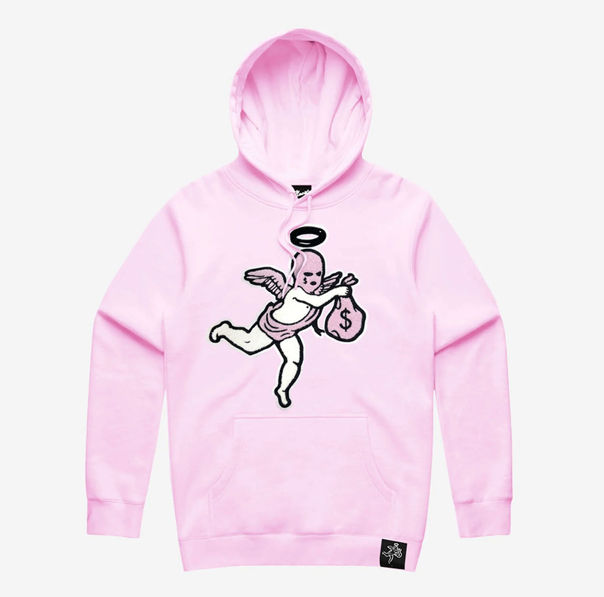 Hasta Muerte Ski Mask Angel Chenille Patch Hoodie Pink