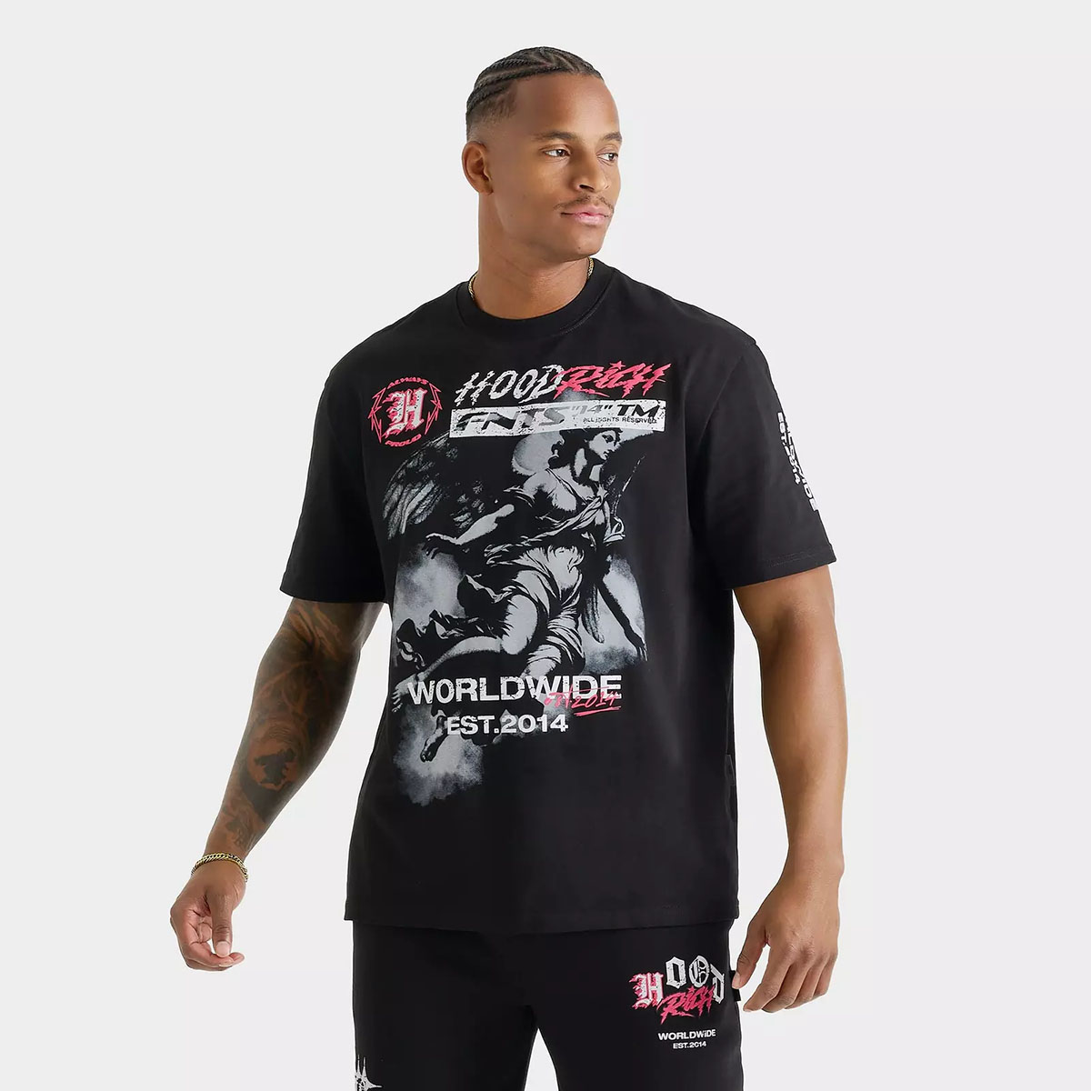 Hoodrich Vertigo Graphic T Shirt Black Pink