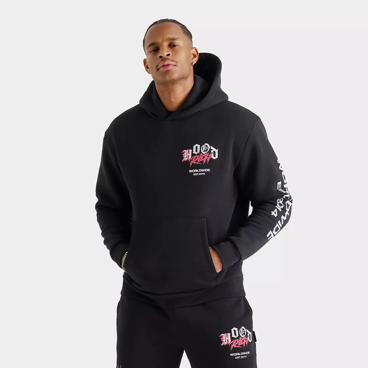 Hoodrich Vertigo Hoodie Black Pink 1