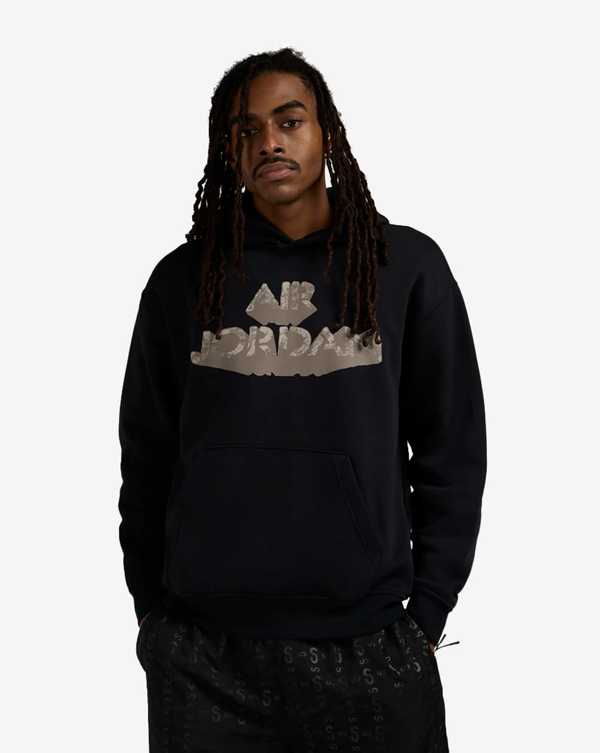 Jordan 4 Cave Stone Mens Black Hoodie 1