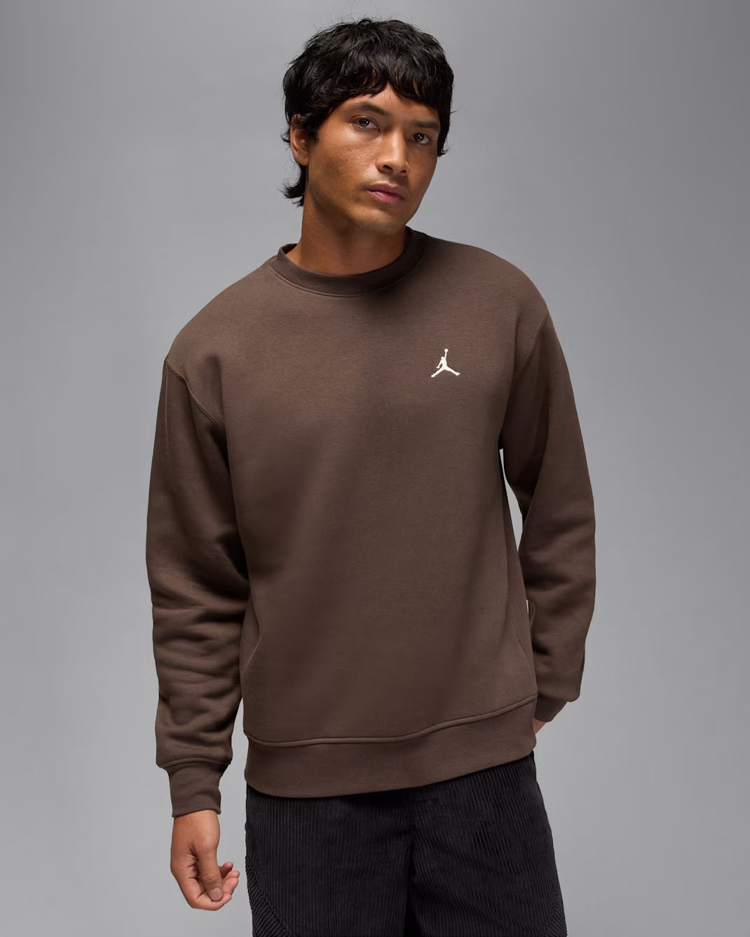 Jordan Brooklyn Fleece Mens Crew Neck Sweatshirt Baroque Brown